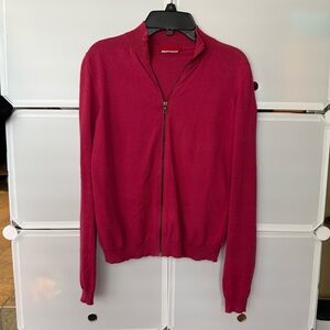 Prada cotton/cashmere blend zip up sweater